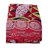 African Wax Lace Material 6 Yards/PCs Prints Fabric With Embroidery Nigerian Guipure Wax Lace For Women/Men African Attire (AFC995512)