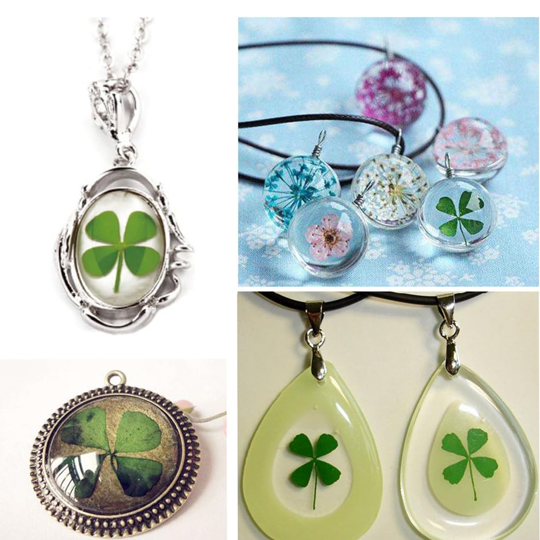 EAVUYIS 24 stuks gedroogde bloemen, St. Patrick's Day klaverblad