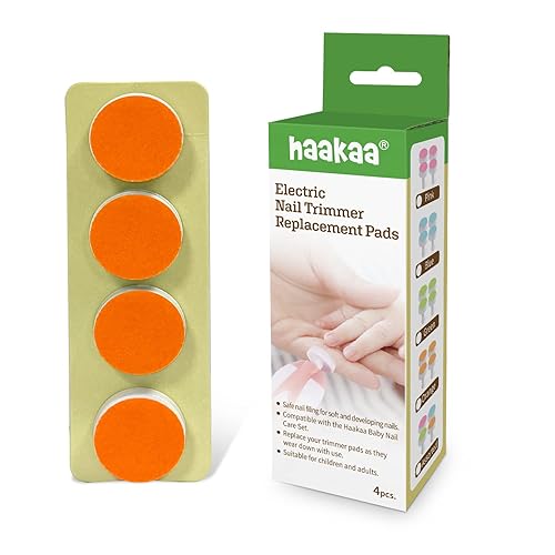 haakaa Almohadillas de repuesto para recortadora de uñas eléctrica para lima de uñas de bebé estándar, adecuadas para más de 12 meses, color naranja