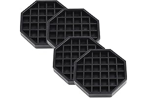 Octagon Coffee Drip Tray by Hard Black Plastic for Coffee Countertop (4" - 4 Pcs)