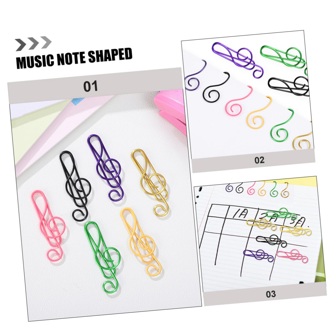 NUOBESTY 4 Sätze Büroklammer Beachten Jumbo-büroklammer Büroklammern Aus Vinyl Büroklammern Für Musiknoten Bunte Papierklammern Papierhalter Süße Büroklammern Clip Metall 85 Stück * 4