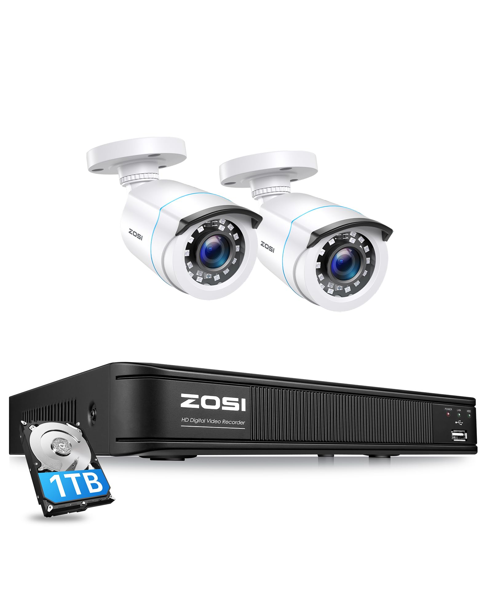 Amazon.co.jp: ZOSI 8CH 2 Megapixel Camera System with AI Human