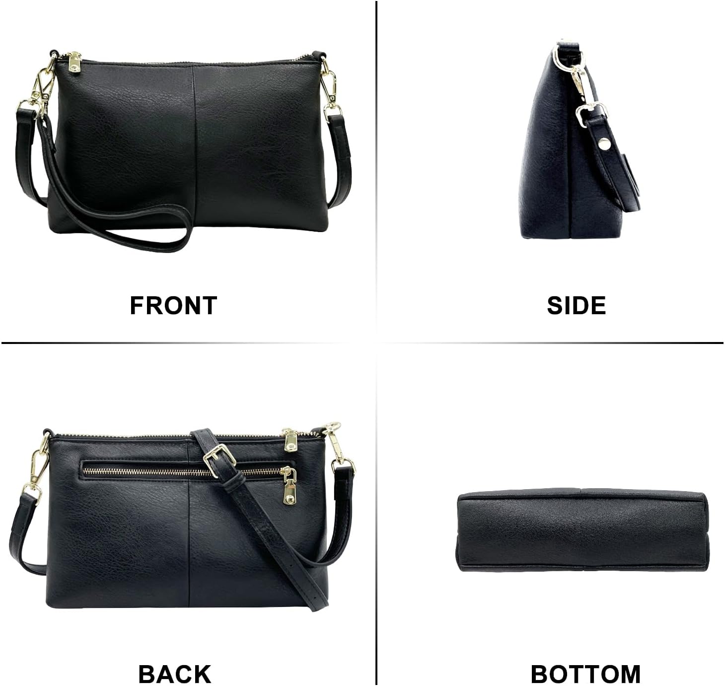 Small Crossbody Clutch Purses Bags for Women Wristlet Wallet Vegan Shoulder Handbags Guitar Strap + Leather Strap