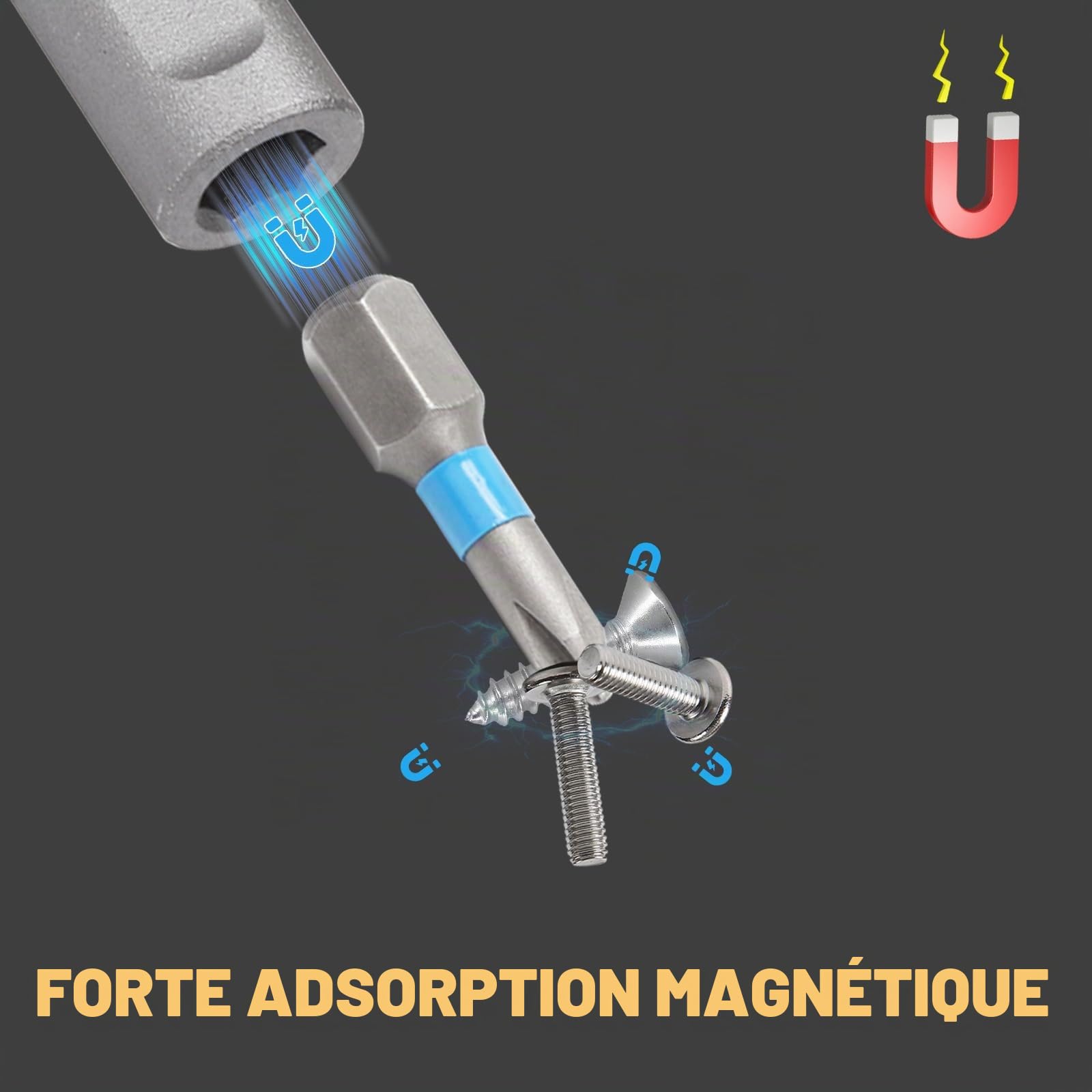 42 en 1 Ensemble de tournevis magnétique, jeu de tournevis cliquet avec 40 embouts, manche T à rotation réglable, kit d'outils pour meubles, vélo, ordinateur, électronique