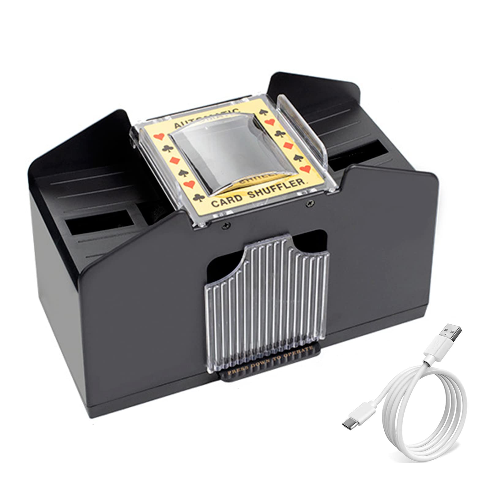 Mélangeur De Cartes Automatique Miawtro – USB/piles, Pour Poker, UNO Et Blackjack (1 Ou 2 Jeux)