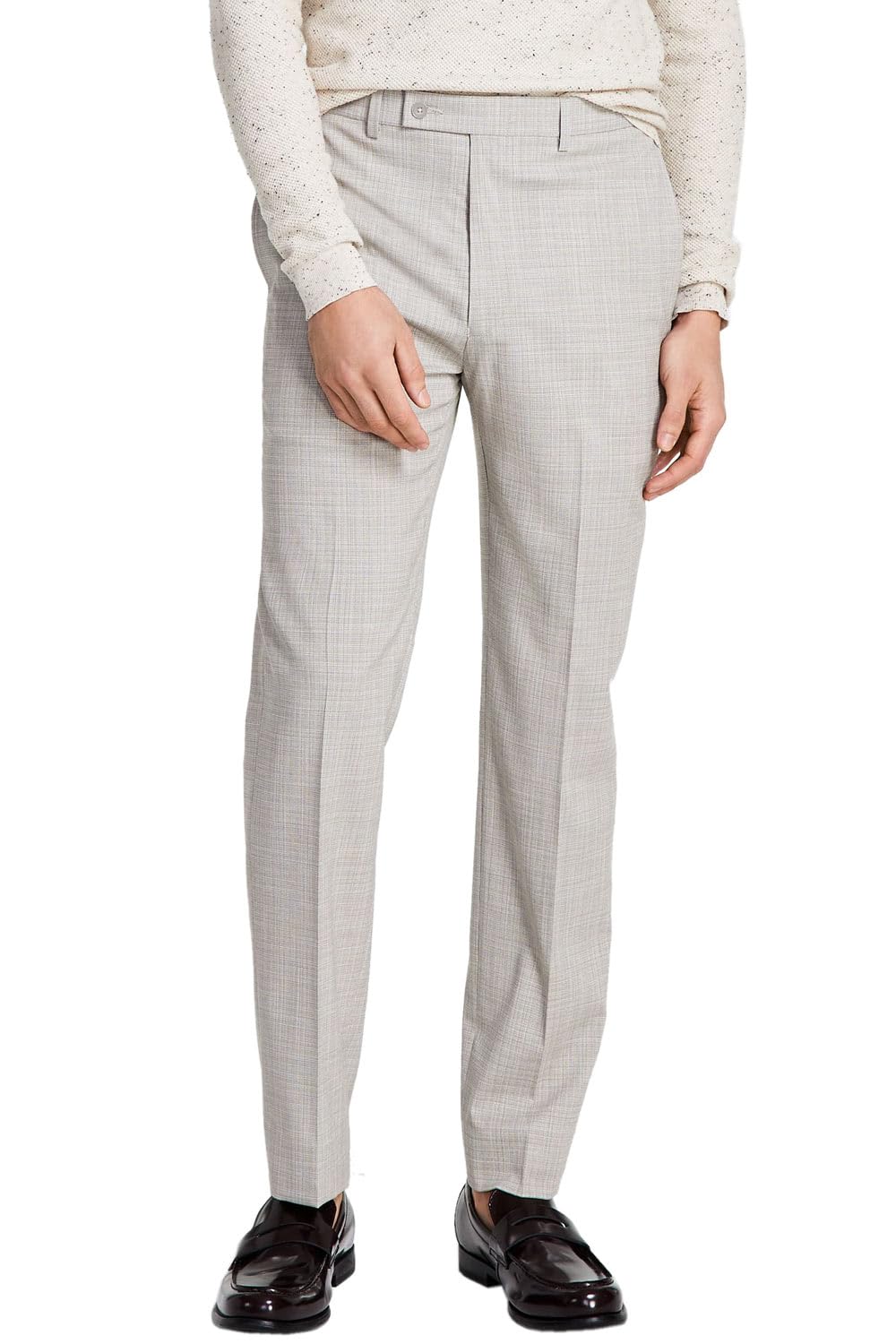 Calvin Klein Mens Jerome Plaid Dress Pants Beige 36 32