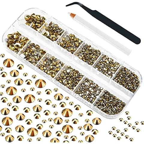 4010pcs Mine Gold Nail Art Rhinestones Kit Cover