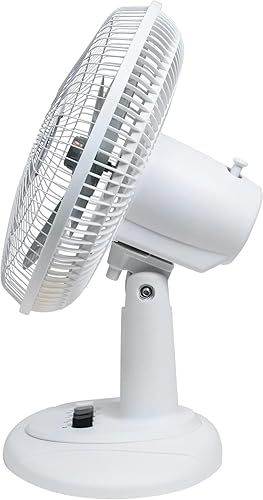 Miniatura 7 de EZ-CHILL Ventilador de mesa oscilante de 16 pulgadas con inclinación ajustable, prácticos controles de botón, silencioso, 3 velocidades, ventilador