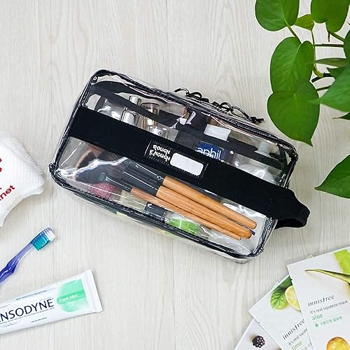 Miniatura 5 de Rough Enough - Bolsas de aseo transparentes para viajar con asas, bolsa de cosméticos, bolsas de maquillaje, aprobadas por la TSA para hombres y