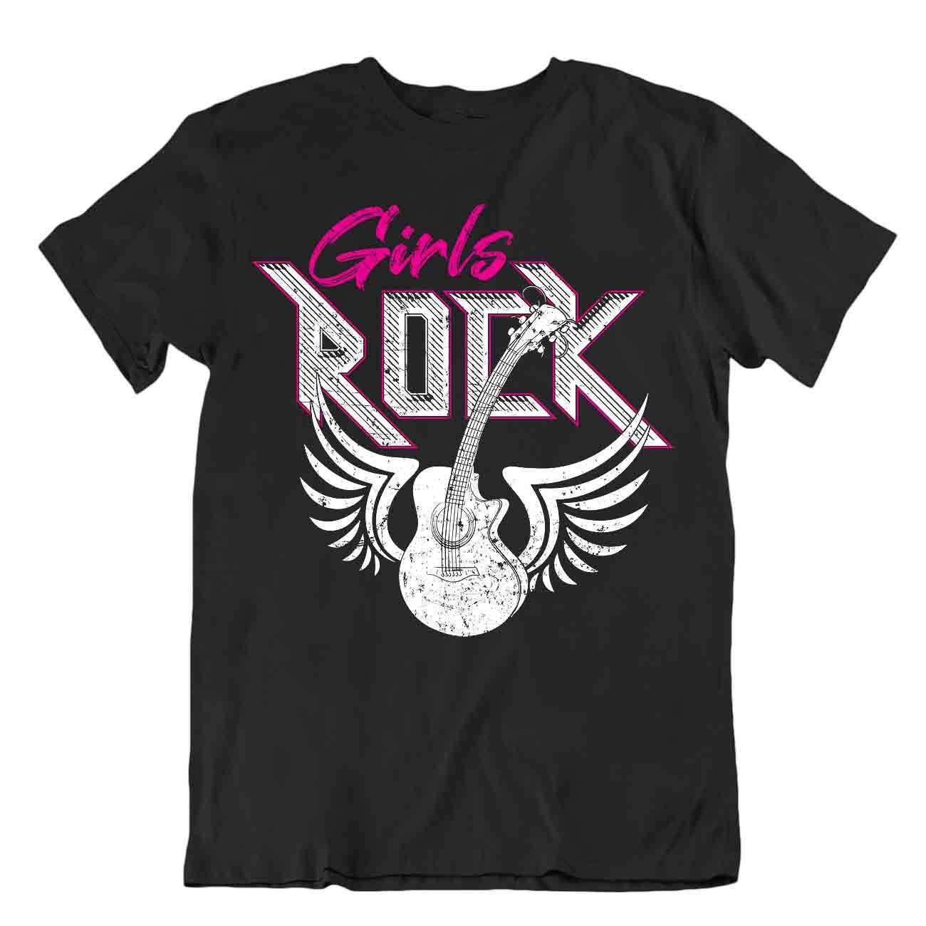 Girls Rock T-Shirt Music and Art Shirts Funny Guitar Tee - Review, Price and Buying Guide