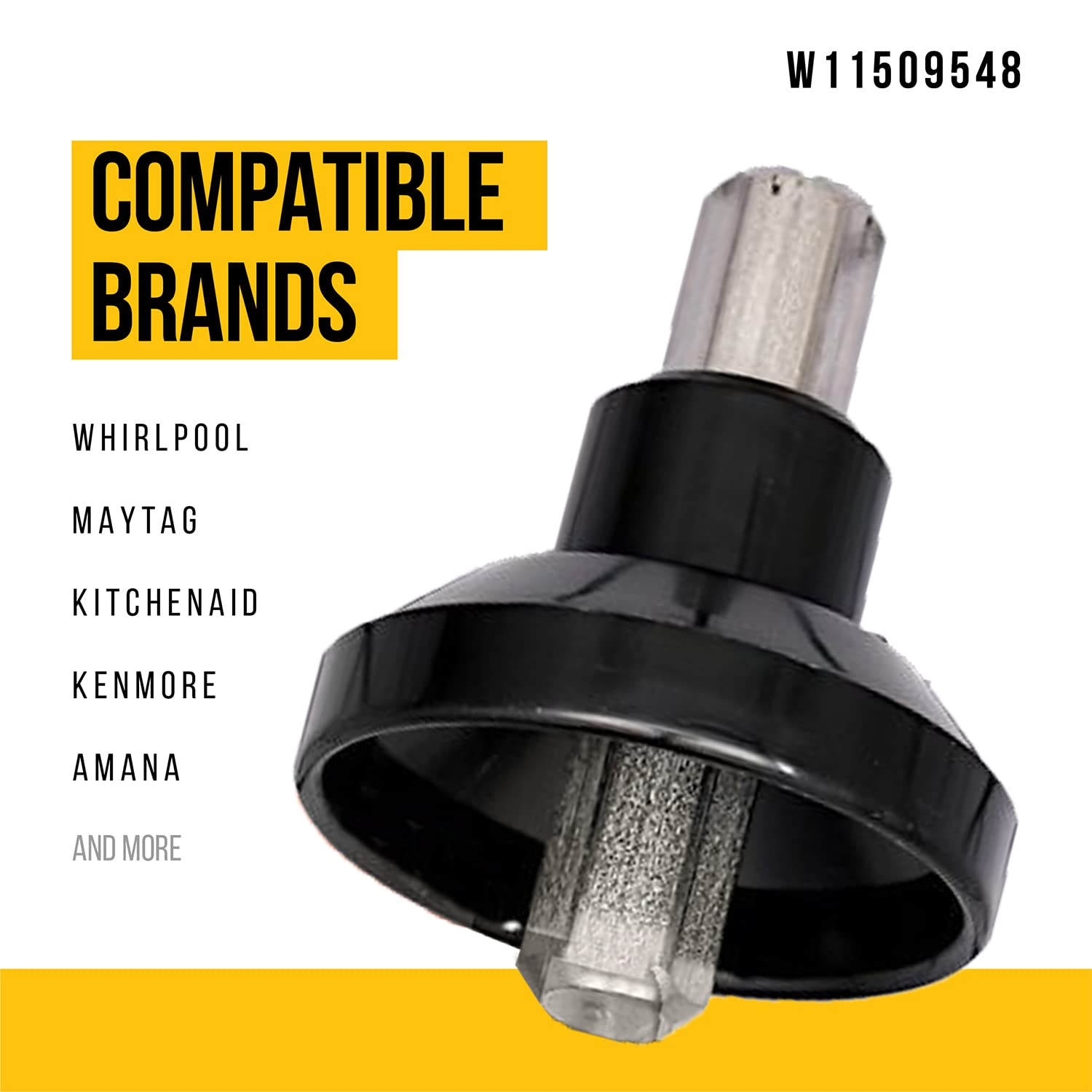 PartsBroz W11509548 Ice Auger Shaft - Compatible with Whirlpool Maytag KitchenAid Kenmore Refrigerator - Replaces AP6997519 PS16227102 WPW10347114 W10347114 W11363576 Ultra Durable Replacement