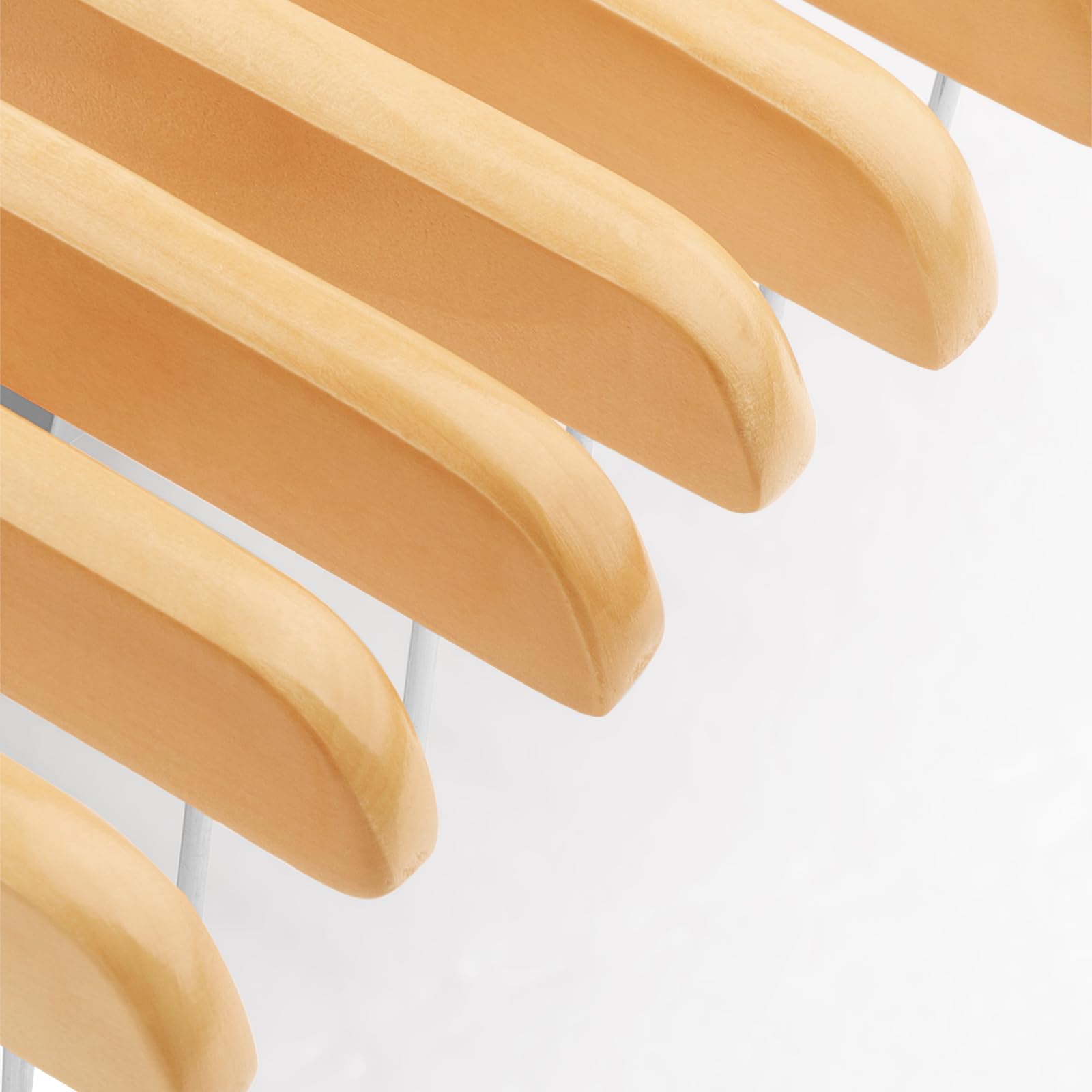 SONGMICS Hosenbügel aus Holz, 8 Stück, Hosenbügel mit verstellbaren rostfreien Metall-Clips, 360° drehbarer Haken, Rockbügel für Hosen, Röcke, natürliche Maserung UCRW008-8 | Kleiderbügel für Hosen, Jeans und Röcke, mit verstellbaren rostfreien Metall-Cli