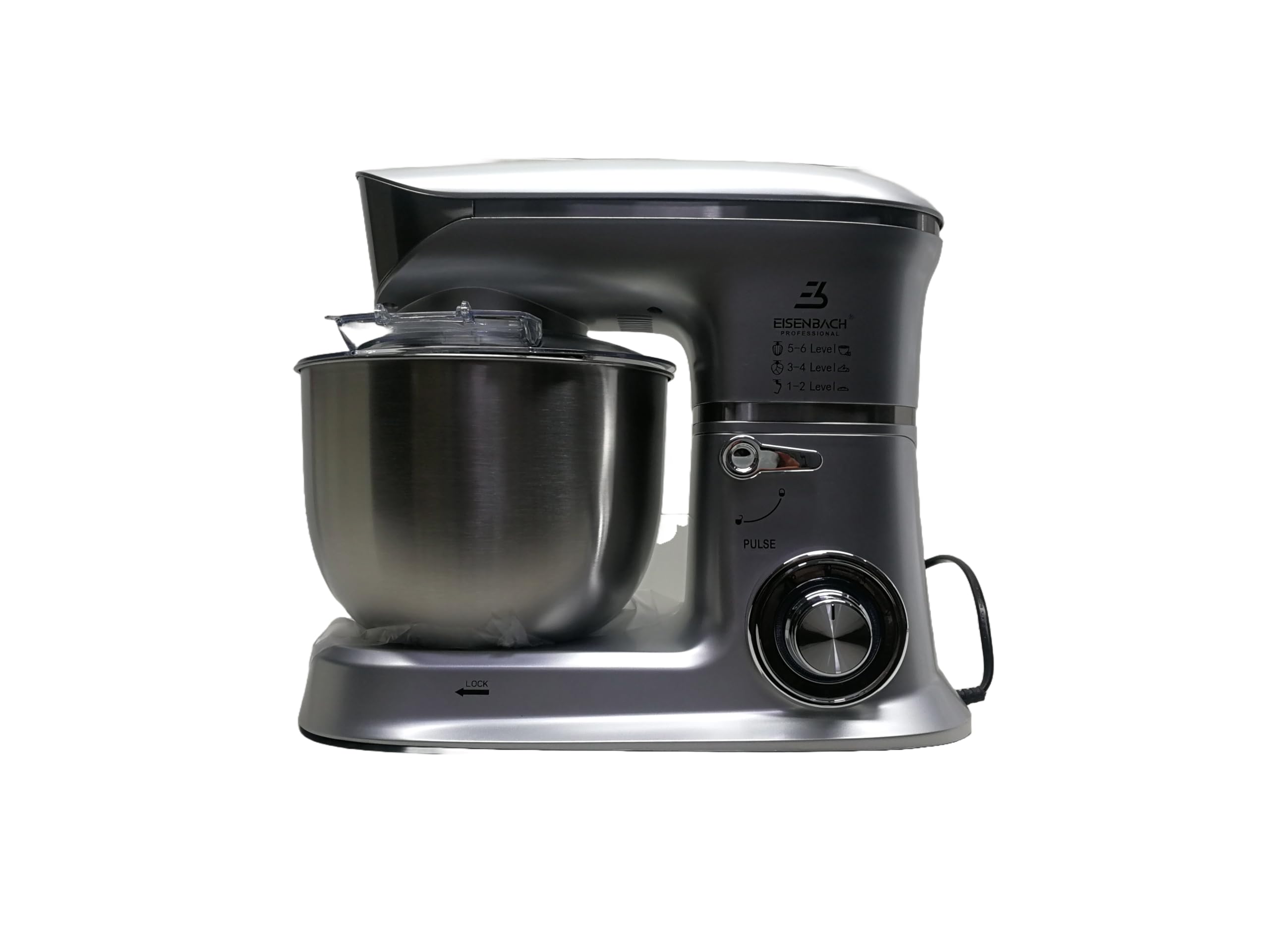Potenza 2000W | Capacità 6.5L | 8 Velocità + Funzione Impasto | Robot da Cucina in Acciaio Inossidabile Argento/Metallico