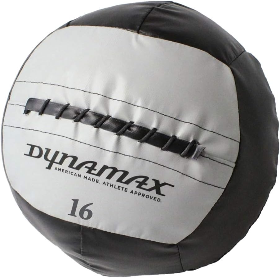 Dynamax 16 Pound 14 Inch Diameter Exercise Weight Training Fitness Medicine Ball for Home Gym Core Toning Workout, Gray and Black