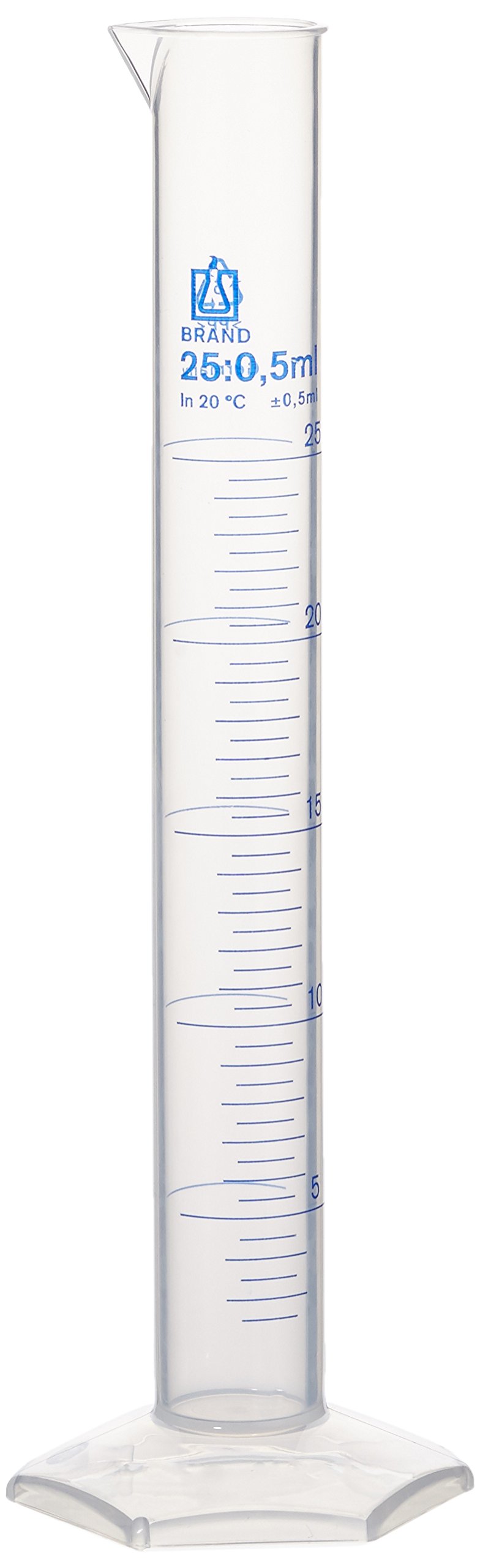 Neolab Electric 1611 Measuring Cylinder, Tall Shape, PP, Hex Base 25mL 0.5