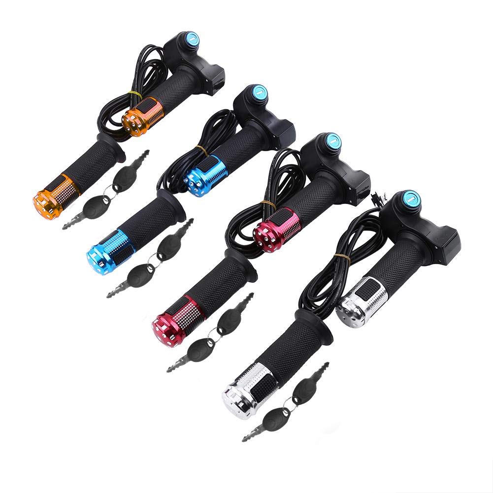 VGEBY1 Manubri acceleratore per Bici elettrica, manopole per Scooter Elettrico con Display a LED e acceleratore per Chiave di accensione Power Key(Blu)