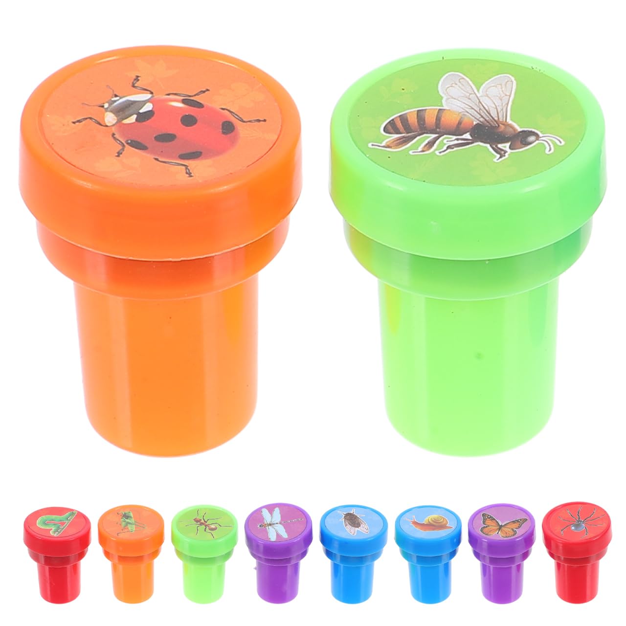 10Pcs Cute Cartoon Insect Stamps Self Inking Party Favors DIY Art Supplies for Classroom Rewards and Creative Projects