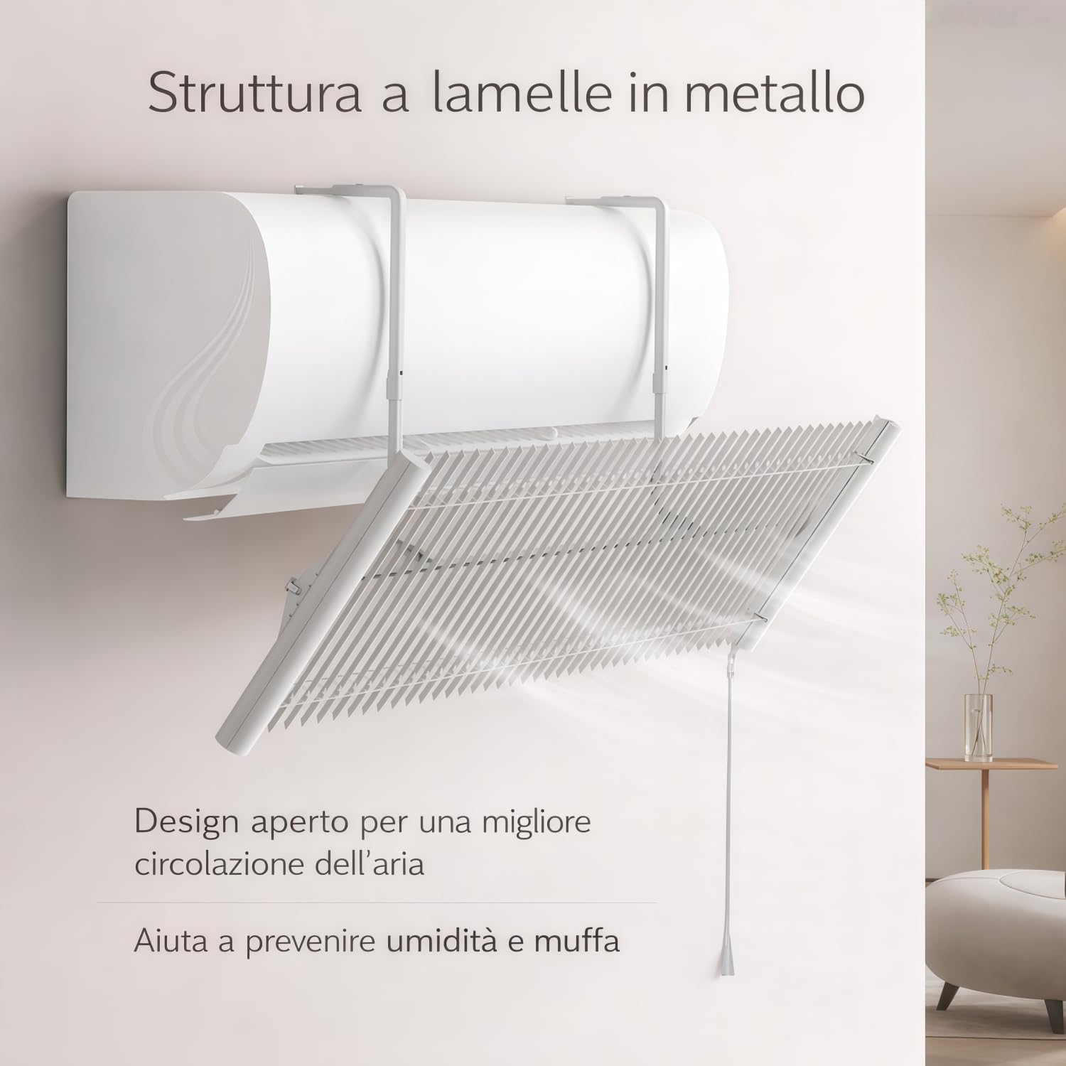 Deflettore Condizionatore, Deflettore per Condizionatore Regolabile, Universale Deflettore Aria Condizionata Anti Diretto Blowing, Deviatore Aria Condizionatore per Casa e Ufficio