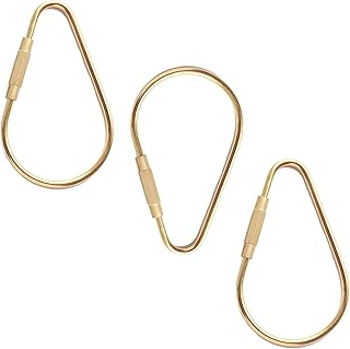 3pcs Durable Brass Screw Lock Clip Key Ring for Keychains, Tear Drop Shape Keychain Clip, Simple Style Key Chains Women for Car Keys