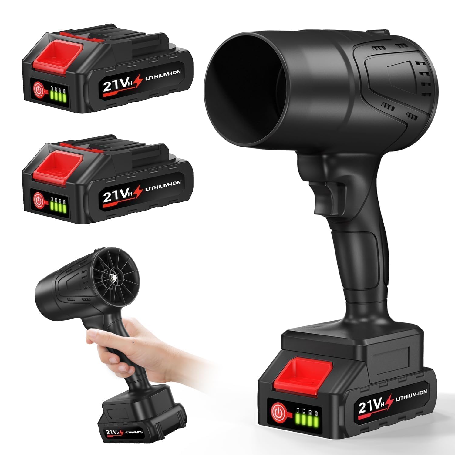 Turbo Leaf Blower Cordless with Rechargeable Battery, Portable Electric Air Blower for Leaf Cleaning, Car Drying, Dust Removal, Garden, Patio, Garage, Home, Office and Outdoor Cleaning-picture-24