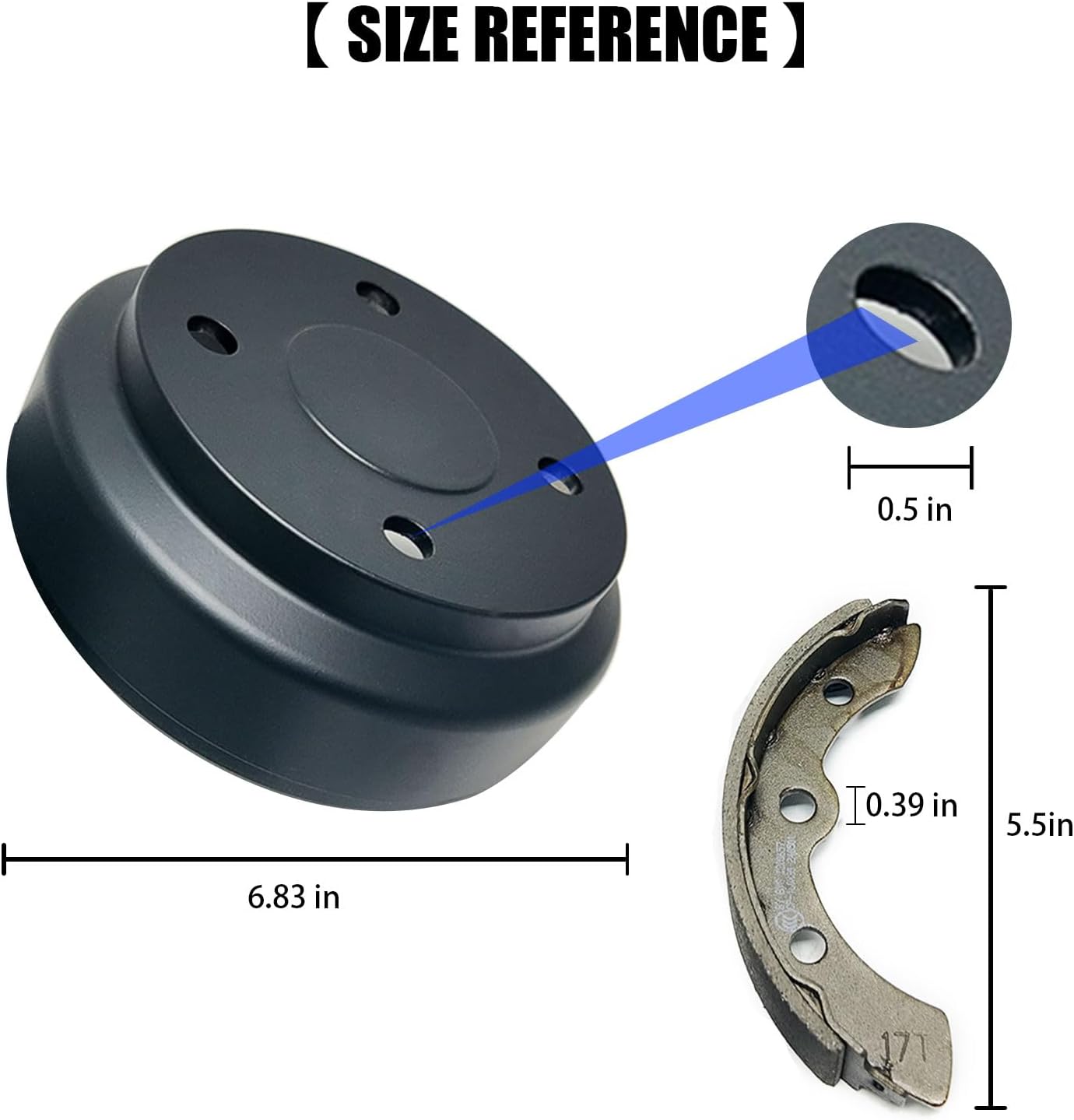 Golf Cart Brake Drums Kit with Brake Shoes & Springs for Club Car, Rear Brake Repair Kit Fit for 1995-up DS 2004-up Precedent Gas & Electric,Replace 101791101/101823201/101816301(18pcs)