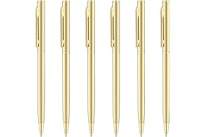 Unibene 6 Pack Gold Slim Law Enforcement Pens