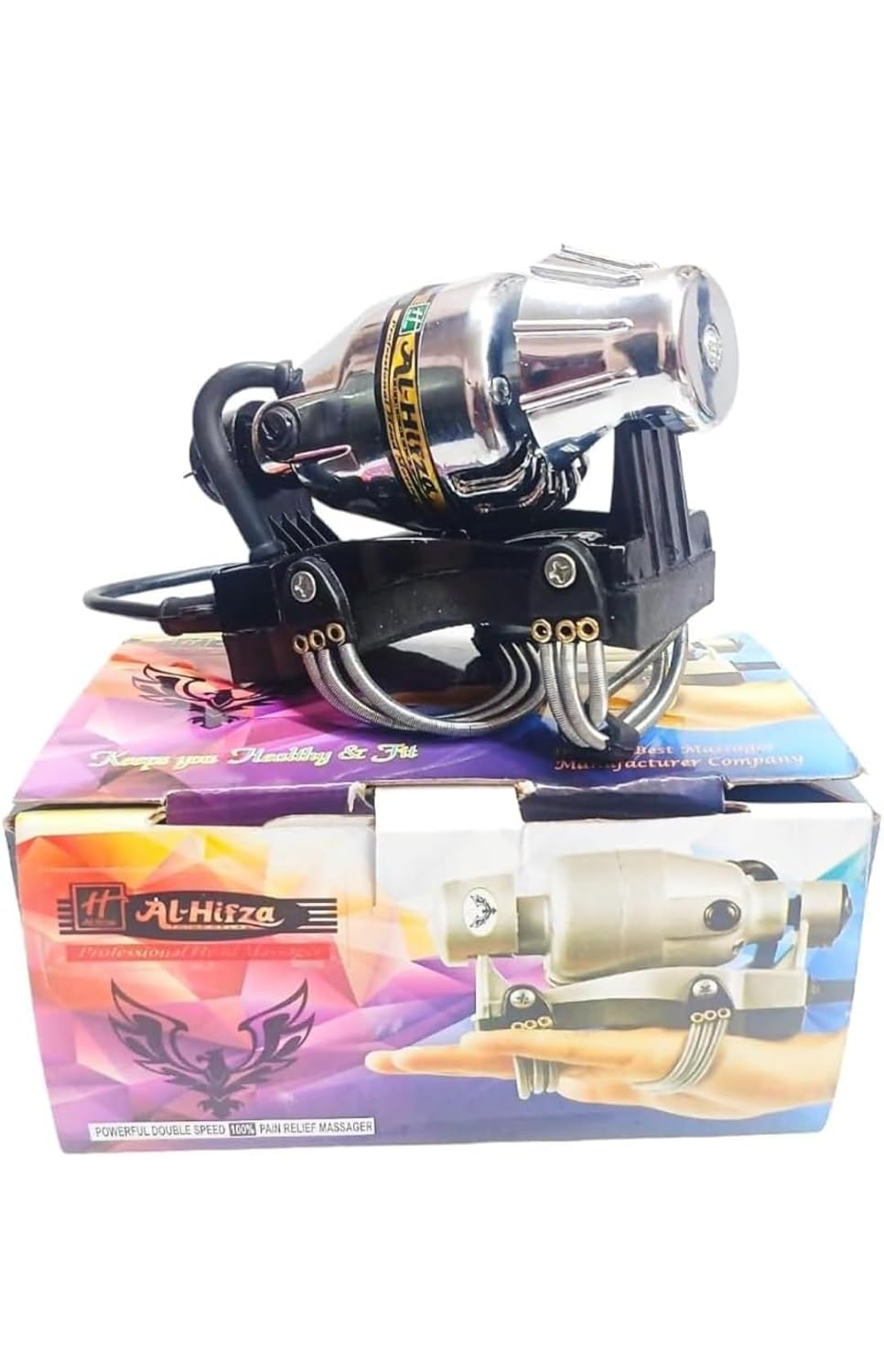 Al Hifza Handy Powerful Floating Action Body/Head Massage/Double Speed Handy Massagar (Chorm Silver) Al Hifza Handy Powerful Floating Action Body/Head Massage/Double Speed Handy Massagar (Chorm Silver)