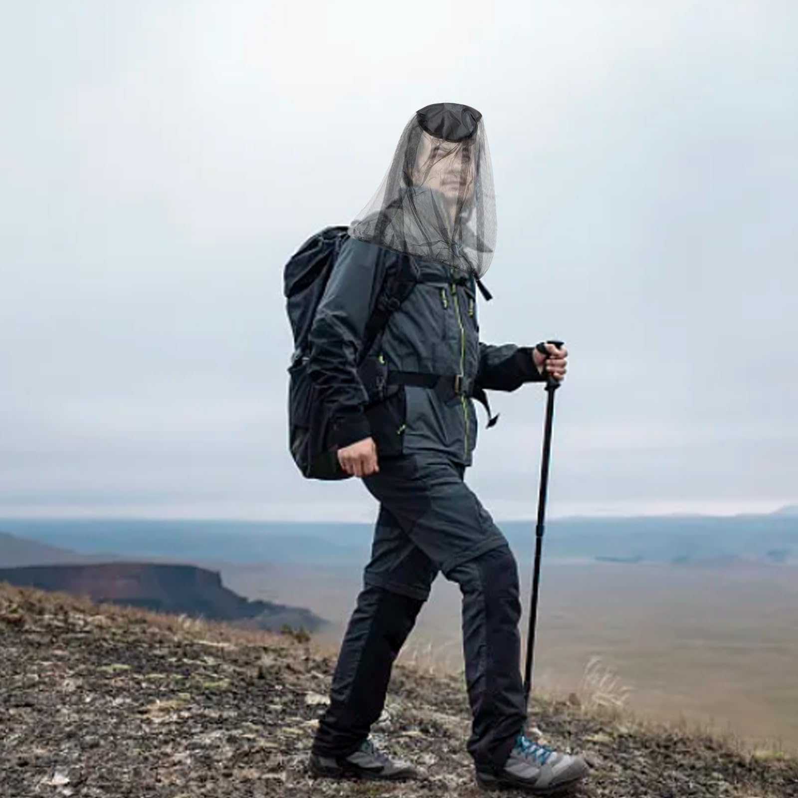 DALAETUS 6 Pezzi Zanzariera Cappello, Rete per Insetti a Maglia Fine, Zanzariera per il Viso, Cappello Antimalvagio per Outdoor, Pesca, Giardinaggio, Escursionismo, Campeggio, Arrampicata