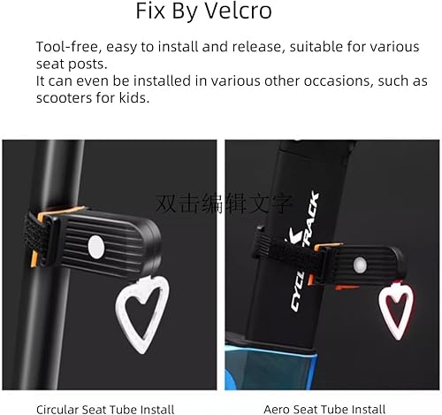 Miniatura 6 de VANAPARK - Luz trasera para bicicleta, luz trasera de bicicleta de forma creativa, luz trasera de bicicleta recargable de 60 lúmenes máx. 60