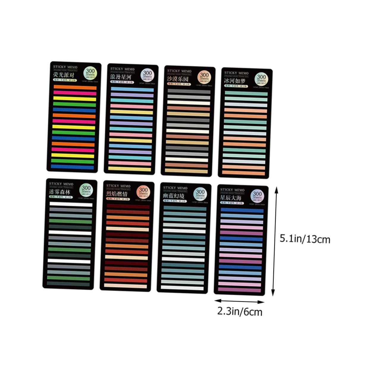 5 Sets Notizbuchstreifen Buch-kleberegister Dekorative Lesestreifen Anmerkungsregister Für Jungen Und Mädchen Leuchtende Farben 8 Blätter X 5