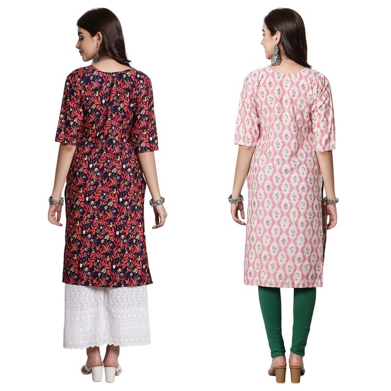 Image of 7Threads Kurti||Kurta for Women||Kurti for Women||Crepe Kurta||Kurti||Kurti Crepe for Women||Crepe Kurtis for Women||Kurtis for Women Kurtis for Women (Pack of 2)