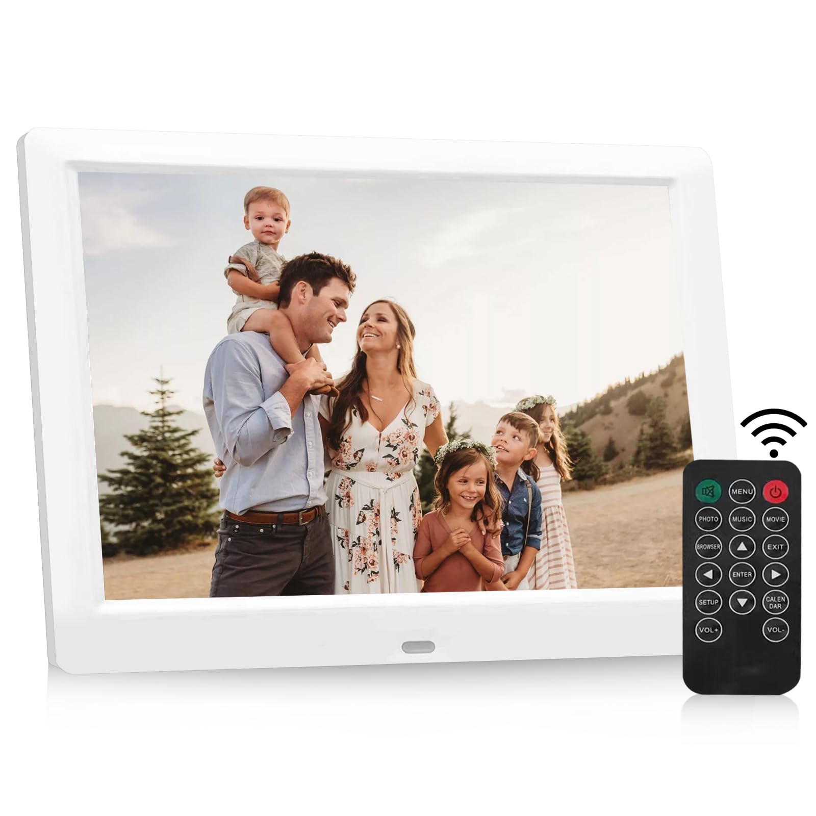 Digital Photo Frame 9 Inch, No WiFi Digital Picture Frame with Remote Control, 1024 * 768 HD IPS Screen Electronic Digital Frame Support USB or SD Card