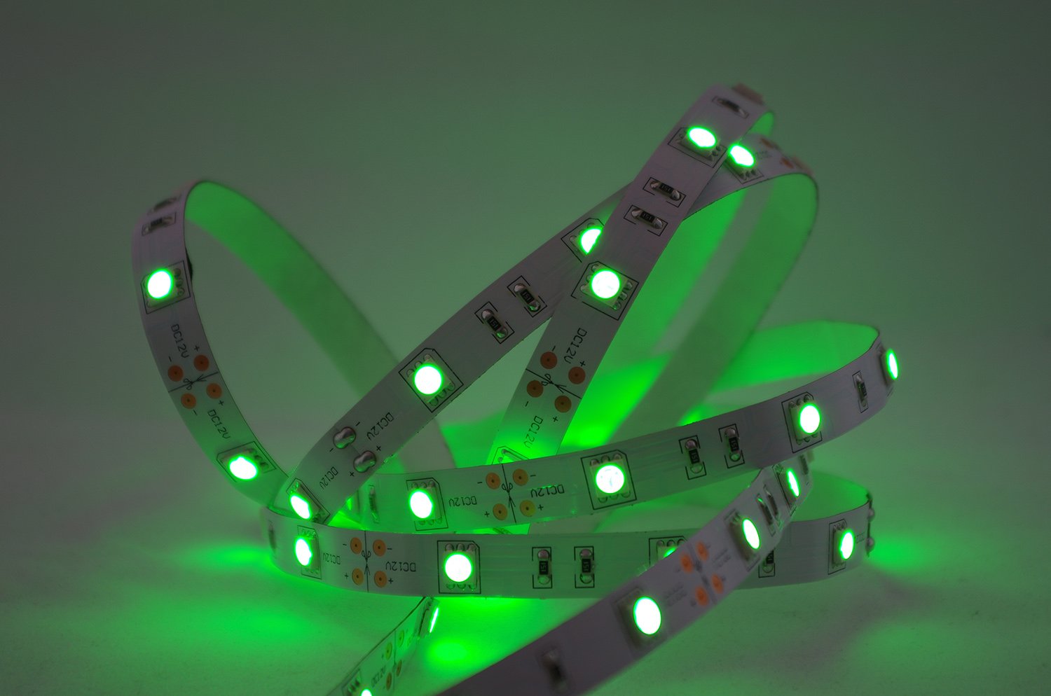 5 Metros Verde Tira LED Set (30 LED/M, IP20, incluye controlador, mando a distancia y fuente de alimentación de 3 a)