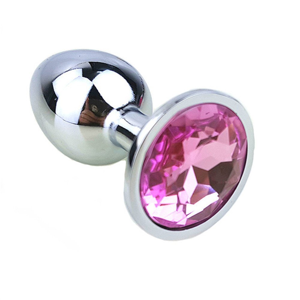 Jeweled Stainless Steel Plug Anales Training Sets Small Size (Pink)