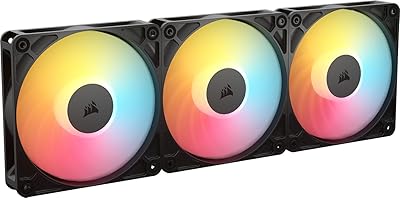 CORSAIR RS120-R Ventole ARGB PWM 120mm Inverse Flow – 3 Pezzi – 8 LED RGB, Conne