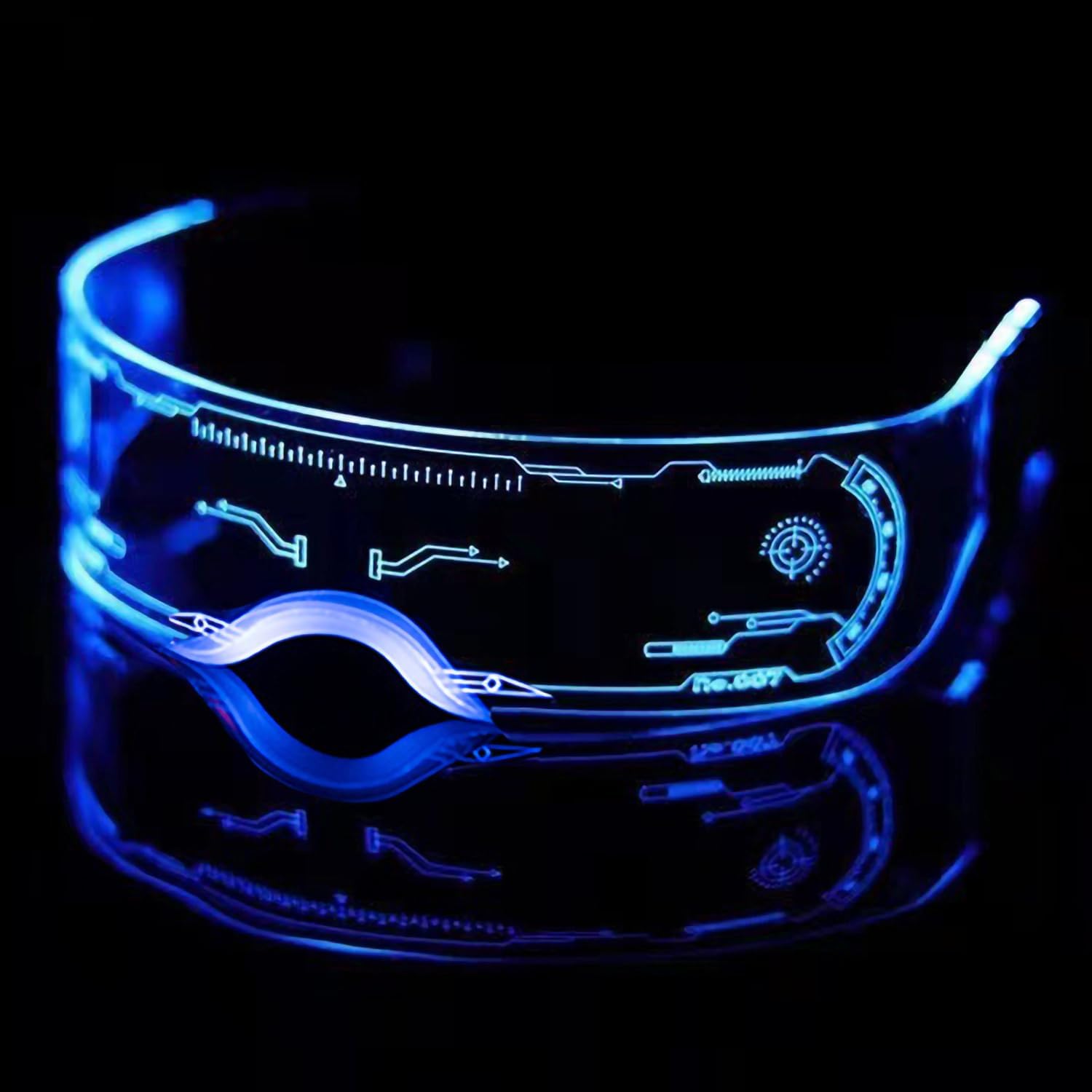 LED Visor Glasses 7 Colors Futuristic Glasses 3 Modes Light Up Glasses Cyberpunk Luminous Glasses for Adults Bar Cosplay Halloween Party