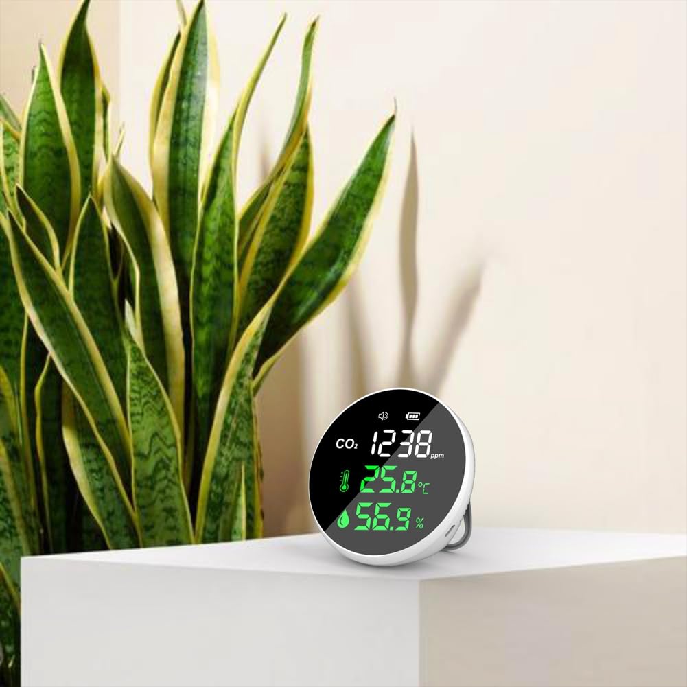 Detector de Dióxido de Portátil, Probador de Calidad del Aire, Medidor de CO2, Termómetro e Higrómetro