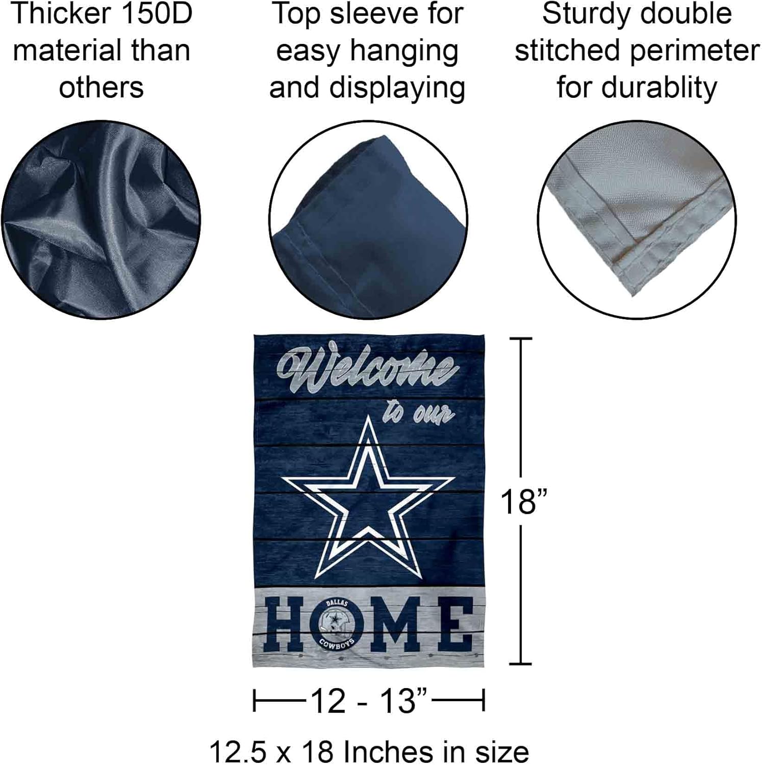 Dallas Cowboys Welcome Home Decorative Garden Flag Double Sided Banner - Image 3