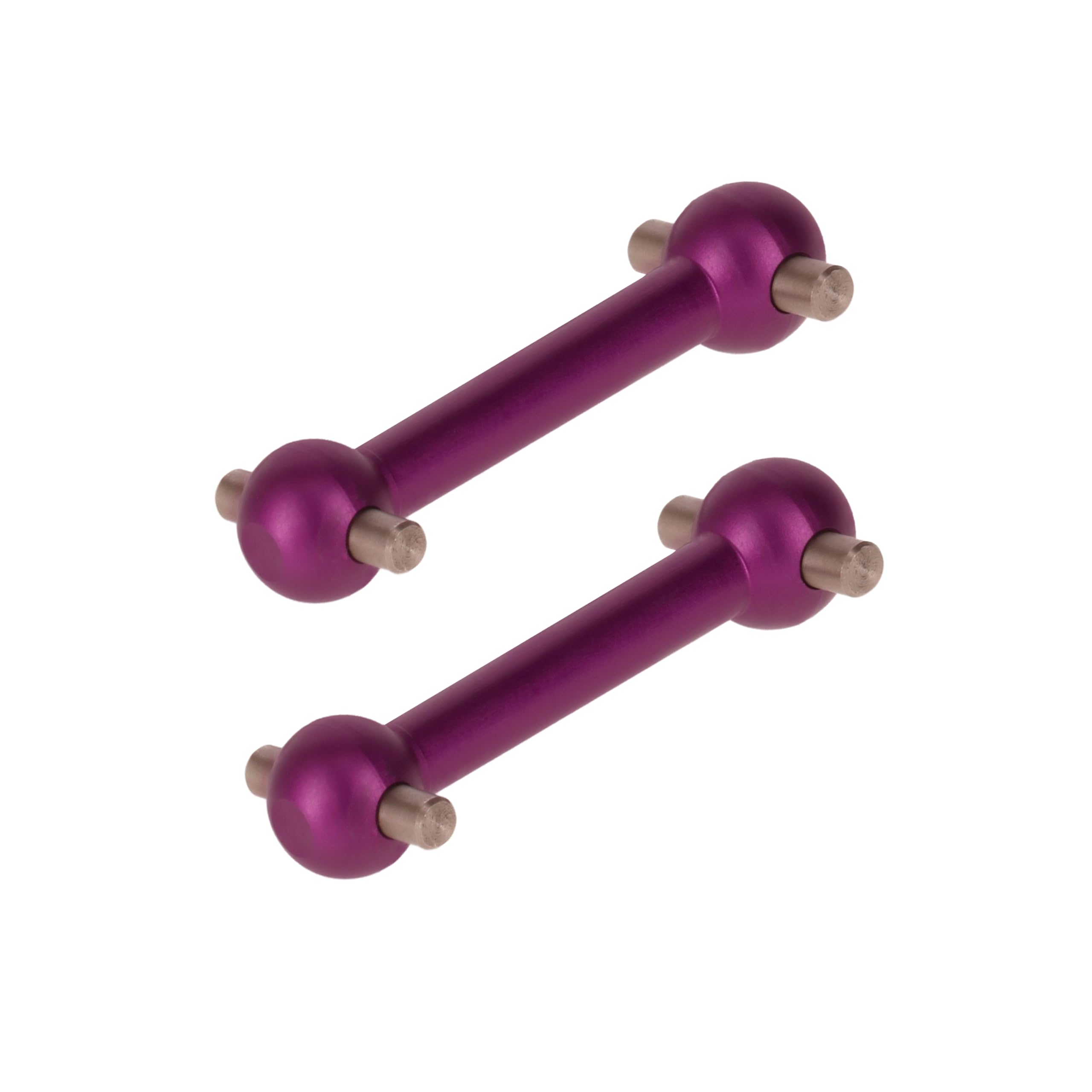 PrecisionGeek Aluminium Dog Bones (Purple) - Compatible with Tamiya TT01, TT01E, TT02 - Set of 2 - RC Car Upgrade Parts