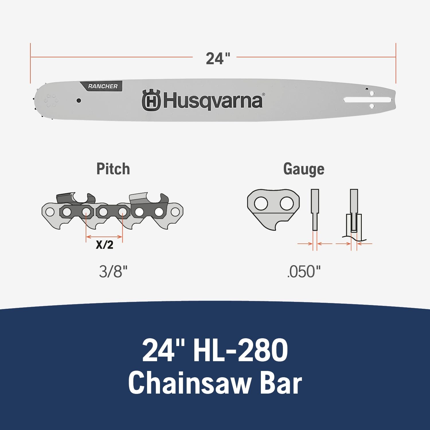 Amazon.com: Husqvarna 24 in. X-Force Chainsaw Bar, 3/8