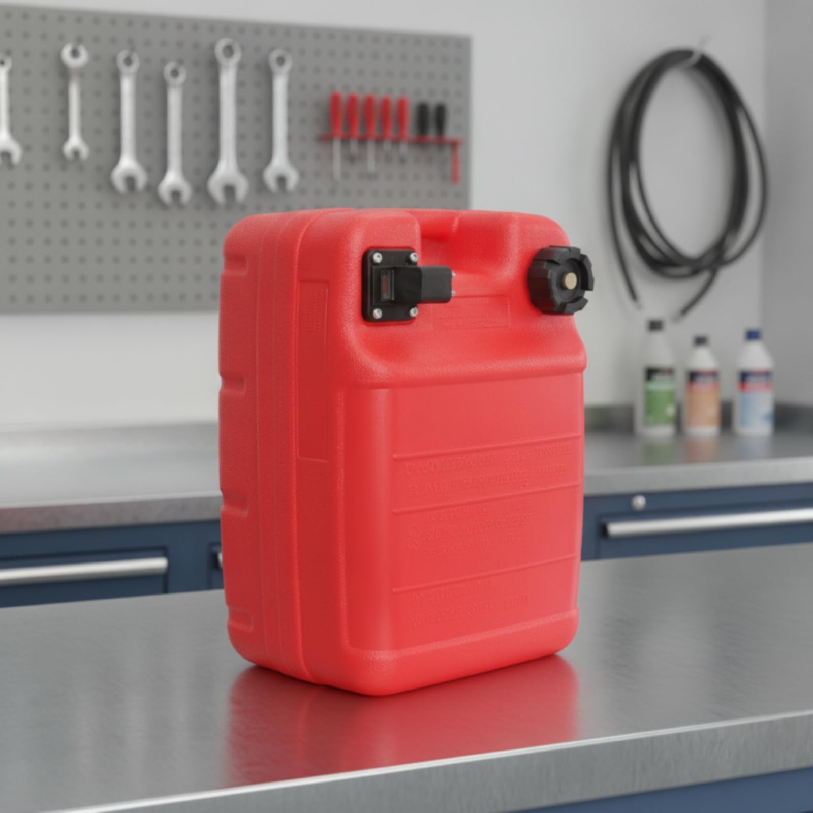 Serbatoio Carburante Fuoribordo Rigido Serbatoio Carburante con Adattatore Resistente Corrosione per Diportisti, Pescatori, Barca , 24 Litri