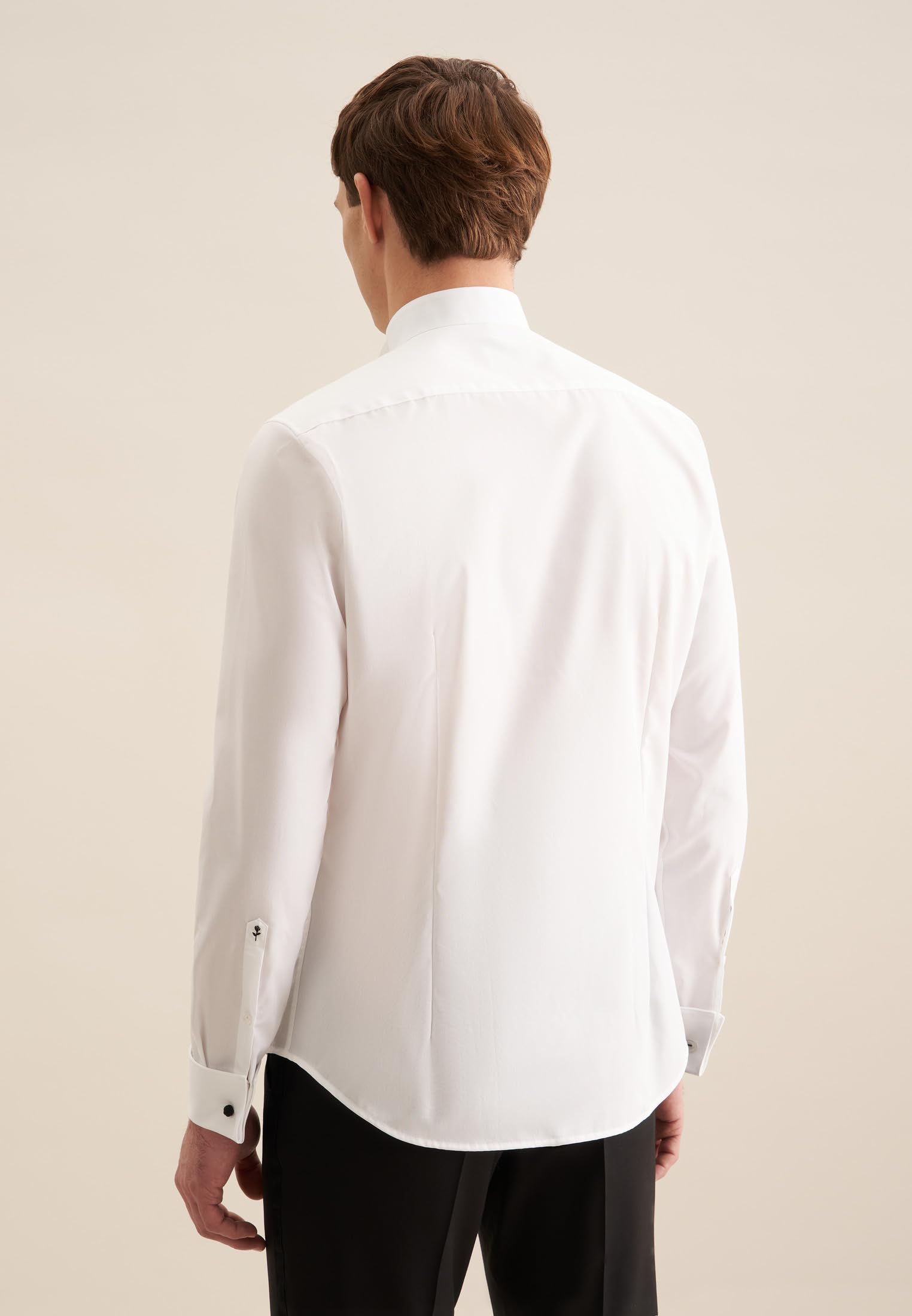 Chemise Business Seidensticker - Coupe Slim - sans Repassage - col Kent - Manches Extra Longues - 100% Coton