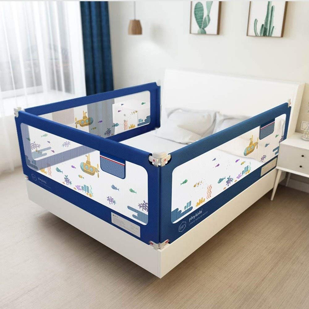 Sponda di Sicurezza per Letto, sponda di Sicurezza per Letto Regolabile con Sollevamento Verticale Portatile, Lunetta Universale anticaduta per Comodino, Grigio, 2 m