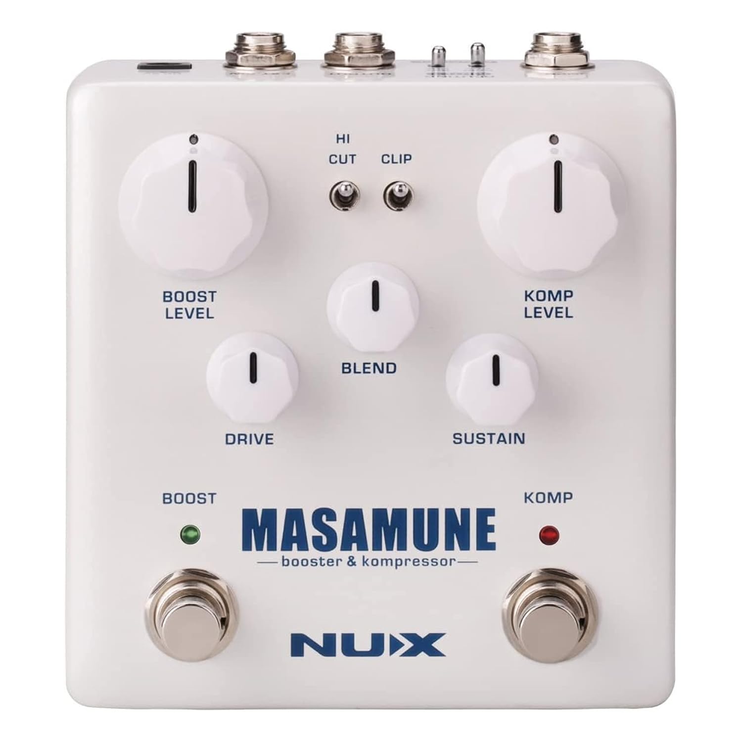 Nux NBK-5 Masamune Booster et compresseur Pédale d'effets pour guitare + bloc d'alimentation Keepdrum