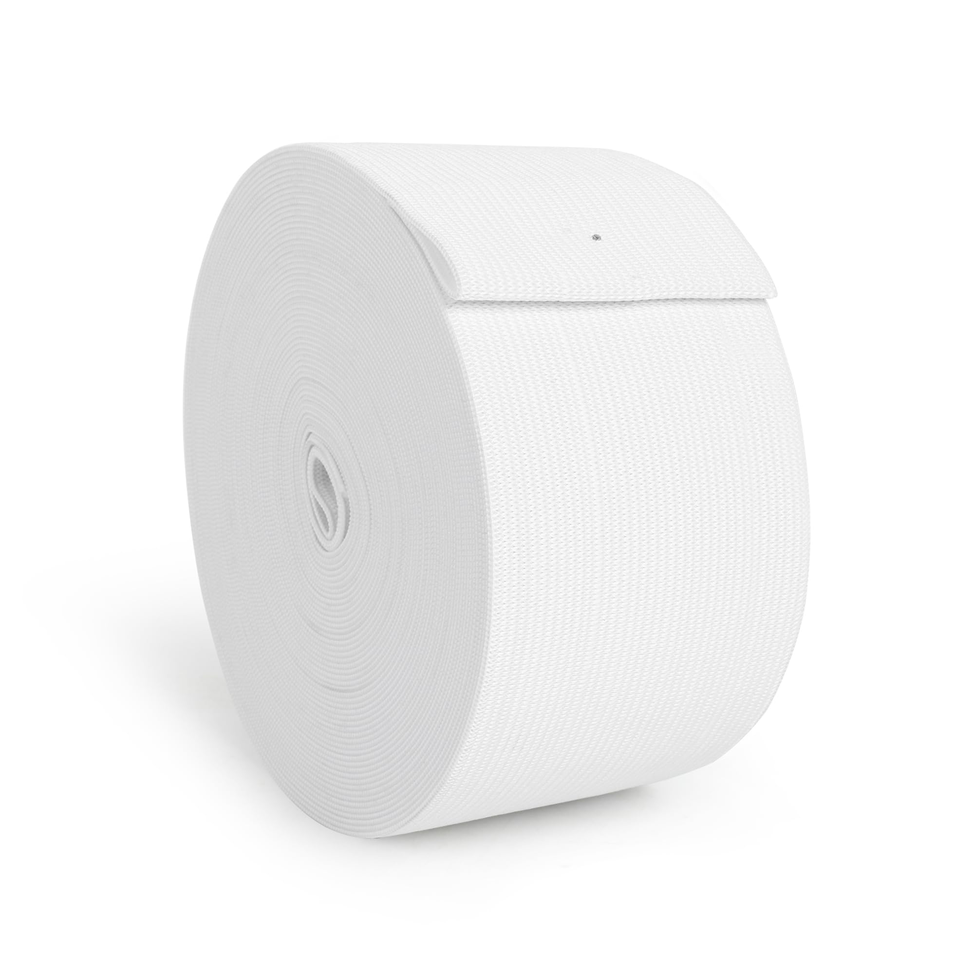 LeisuDay 10 Metre White Elastic Band for Sewing 5cm/50mm Wide Stretch Waistband Elastic, Polyester-Rubber Blend for Dressmaking, DIY Crafts, Wig Bands, Trousers & Home Textiles