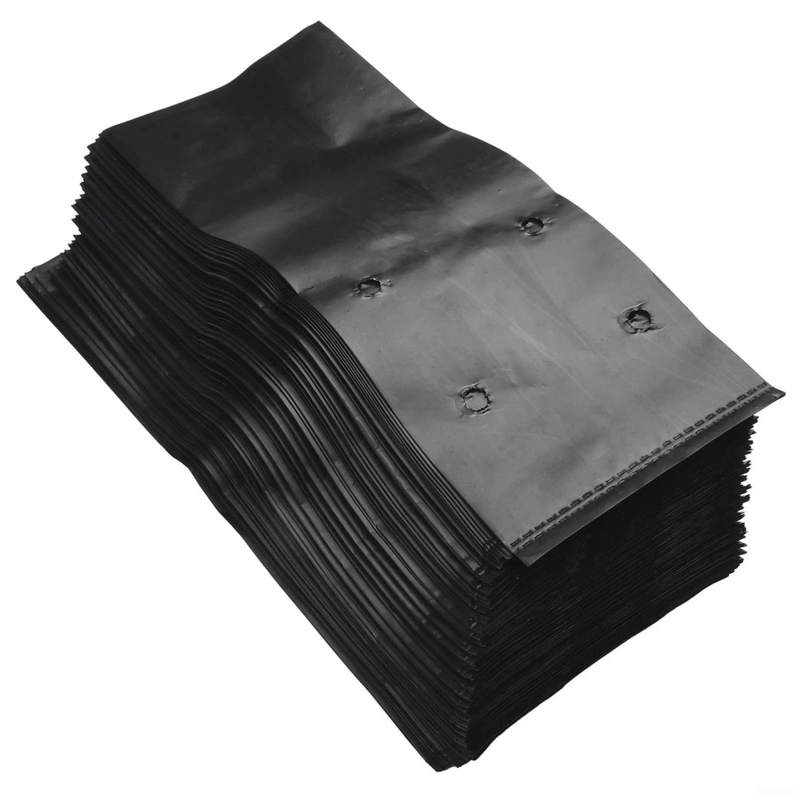 Lot de 100 sacs de pépinière robustes en polyéthylène pour plantes et tomates (17 x 30 cm) - Noir