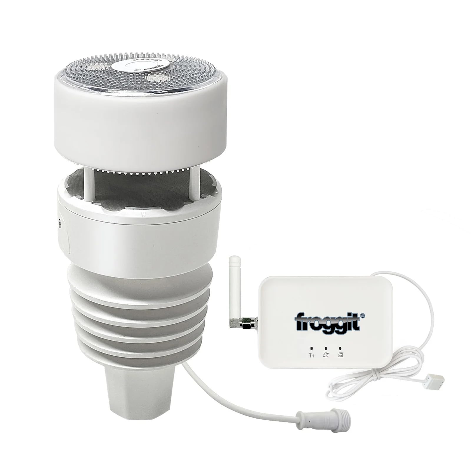 froggit Estación meteorológica DP3000 7 en 1 Ultra WiFi/Lan Gateway (concentrador WiFi compatible con IoT con almacenamiento de datos en tarjetas Micro SD)