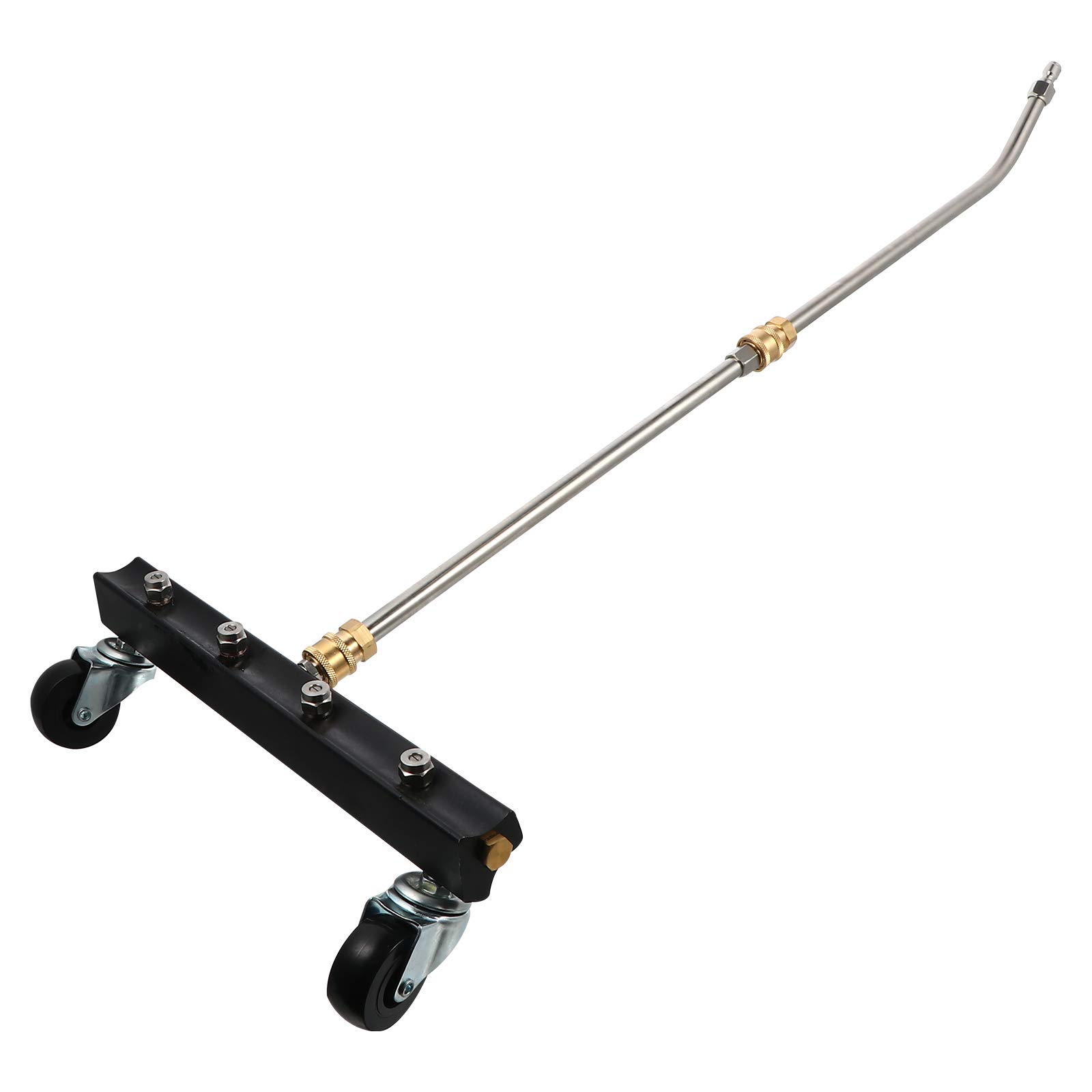 Cepillo de Limpieza para Hidrolavadora Rueda Giratoria, Acero Inoxidable y Latón, Adecuado para Limpieza del Chasis del Coche y Suelo Debajo del Vehículo