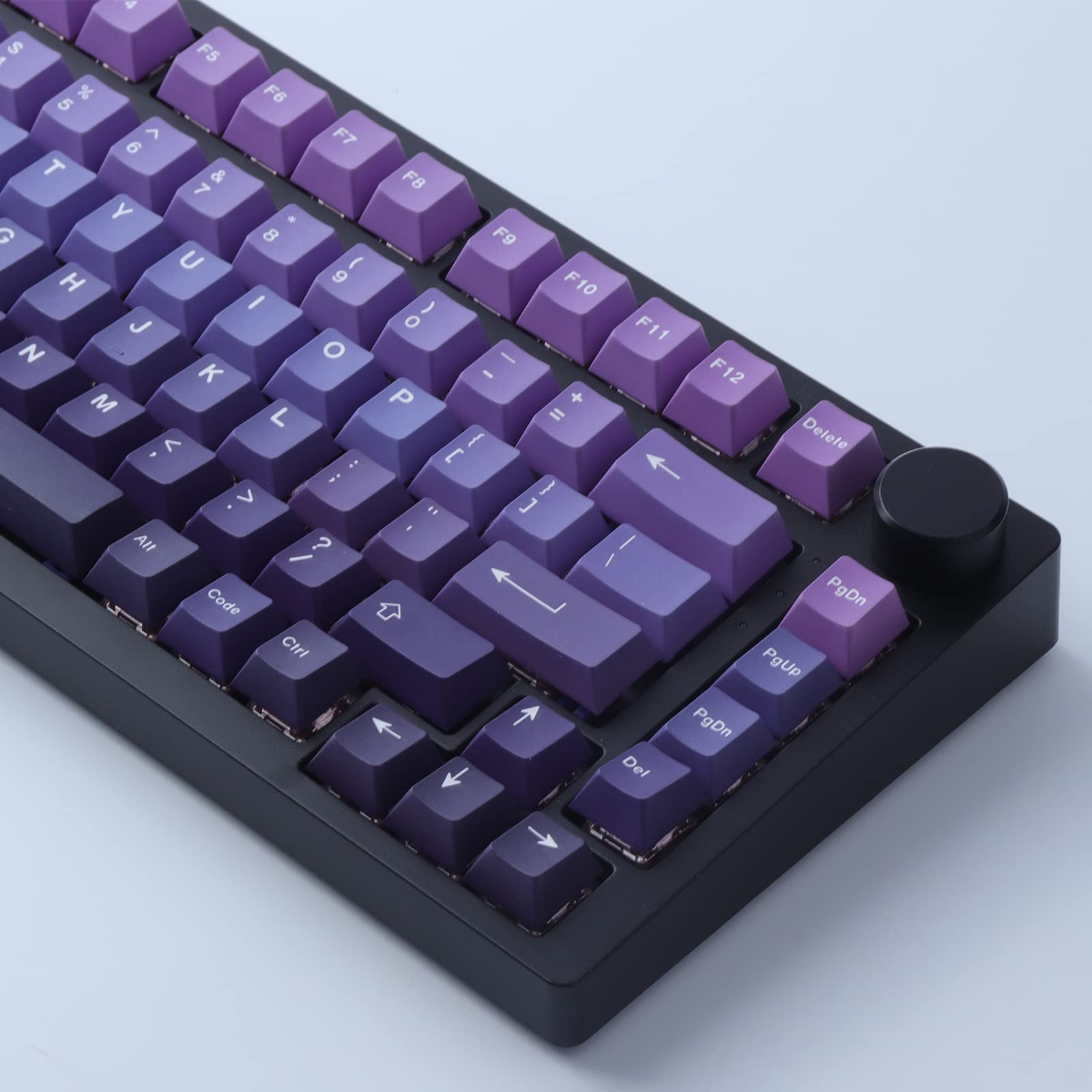 PBT Keycap 126 Keys Purple Gradien Dye-Sublimation Cherry Profie Custom Keycaps Set for Cherry MX Switch Mechanical Keyboards