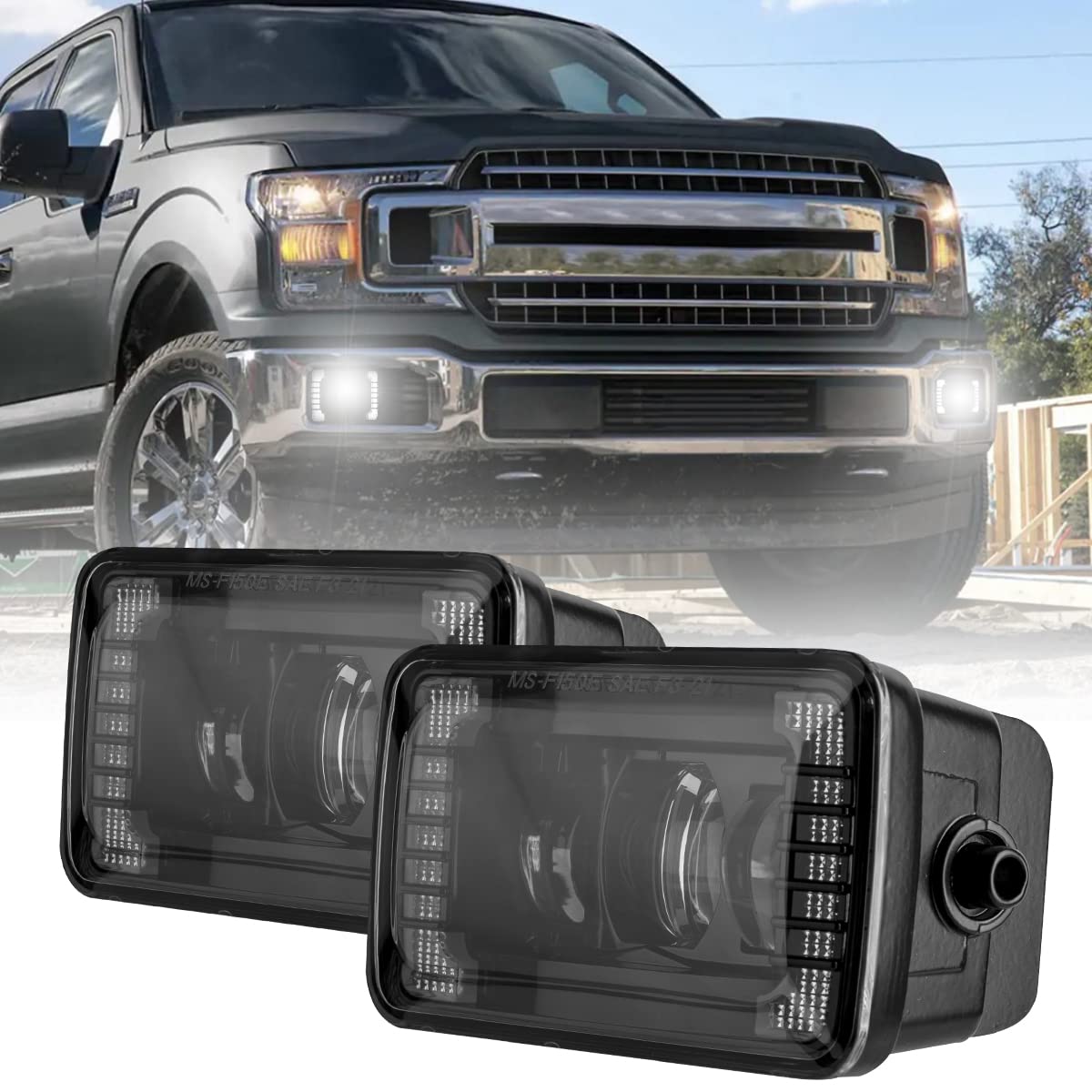 GXENOGOLED Fog Lights with DRL Daytime Running Light Compatible with 2015-2020 Ford F150
